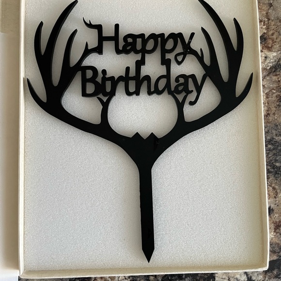 Cake Topper, Acrylic, Black antlers, used once, like new - Picture 7 of 12